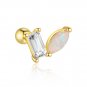 CZ Star Bow-knot Crescent Moon Flower Waterdrops Silver Dangling Earrings