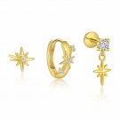 Fashion Shining Star 925 Sterling Silver Earring (Single)