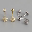 Beautiful Mini CZ Flowers 925 Sterling Silver Screw Stud Earrings