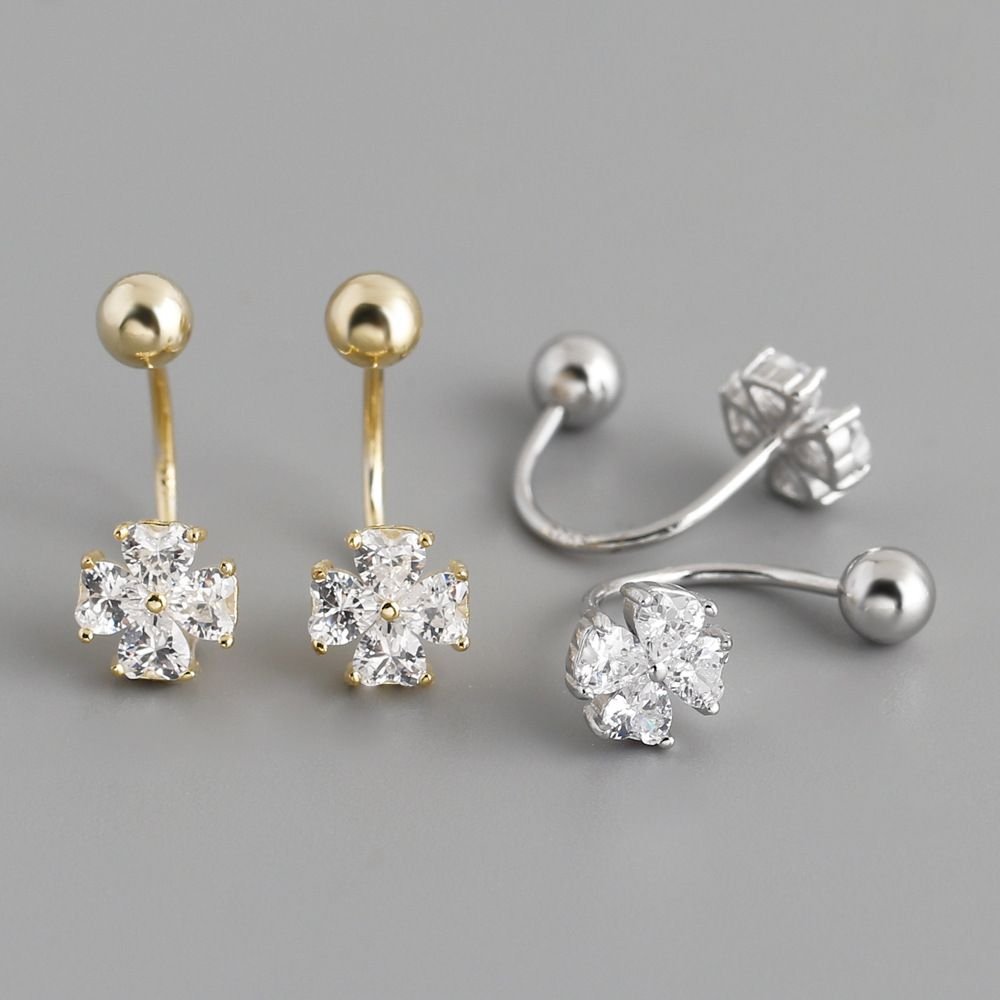 Holiday Mini CZ Snowflake 925 Sterling Silver Screw Stud Earrings