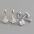 Holiday Mini CZ Snowflake 925 Sterling Silver Screw Stud Earrings