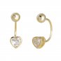 Holiday Mini CZ Heart 925 Sterling Silver Screw Stud Earrings
