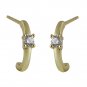 Modern Simple Mini CZ C Shape 925 Sterling Silver Dangling Earrings
