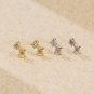 Office Shining CZ Star 925 Sterling Silver Screw Dangling Earrings