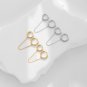 Elegant Double CZ Chain Holes 925 Sterling Silver Hoop Earrings