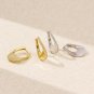 Women Elegant CZ U Shape 925 Sterling Silver Hoop Earrings