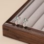 Green White CZ Snake Animal 925 Sterling Silver Hoop Earrings
