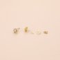 Women Mini Blue Green White CZ Flower 925 Sterling Silver Stud Earrings