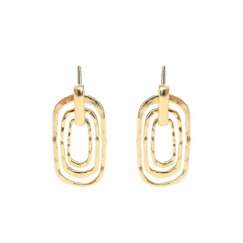 Multiple Circles 925 Sterling Silver Dangling Earrings