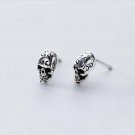 Vintage Skull 925 Sterling Silver Stud Earrings