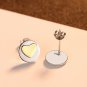 Honey Moon Double Round Heart 925 Silver Studs Earrings