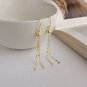 Beads Tassels 925 Sterling Silver Dangling Earrings