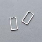 Rectangle 925 Sterling Silver Hoop Earrings