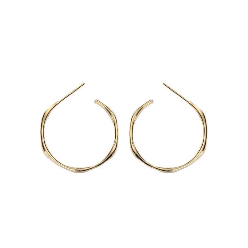 Twisted Ring 925 Sterling Silver Hoop Earrings