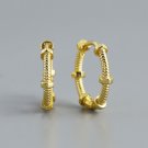 Fashion Twisted Screws 925 Sterling Silver Hoop Earrings