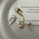 Modern Matte U Shape 925 Sterling Silver Hoop Earrings
