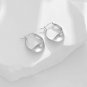 Women Elegant Twisted Circle 925 Sterling Silver Hoop Earrings