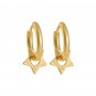 Fashion Strips Pattern Star 925 Sterling Silver Hoop Earrings