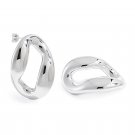 999 Pure Silver Geometry Huge Hollow Irregular Circle Large Stud Earrings