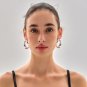 999 Pure Silver Geometry Huge Hollow Irregular Circle Large Stud Earrings
