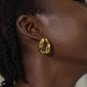 999 Pure Silver Small Hollow Irregular Circle Lightweight Stud Earrings