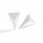 999 Pure Silver Large Hollow Geometry Triangular Cone Shape Earrings