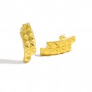 999 Pure Silver Geometry Irregular Square Rivet Chunky Earrings(Pre-Sale)