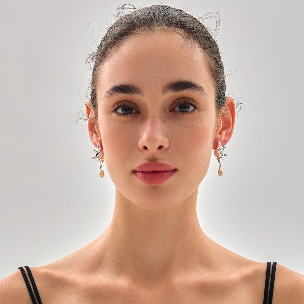 999 Pure Silver Yellow Gold Irregular Lightweight Earrings(Pre-Sale)