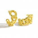 999 Pure Silver Modern Lightweight Yellow Gold Hollow Curb Chain Earrings