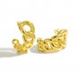 999 Pure Silver Modern Lightweight Yellow Gold Hollow Curb Chain Earrings
