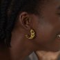 999 Pure Silver Modern Lightweight Yellow Gold Hollow Curb Chain Earrings