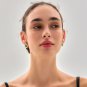 999 Pure Silver Office Golden Irregular Waterdrop Lightweight Earrings