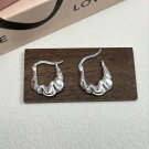 Fashion Irregular Folding Bags 925 Sterling Silver Hoop Earrings