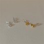 925 Sterling Silver Stud Earrings for Girls Mini Gold Grain Earrings