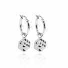 925 Pure Silver Fashion Red Hearts Geometry Cubic Dice Dangling Earrings