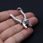 Skeleton Skull Tong 925 Sterling Silver Men Pendant