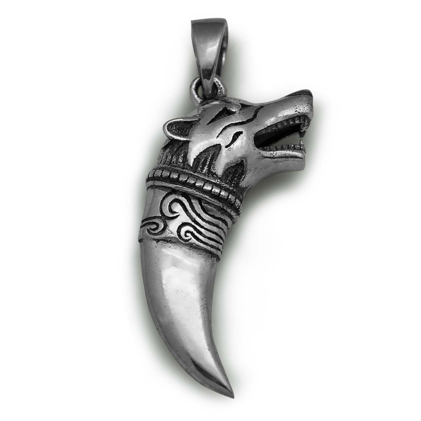 Wolf Head 925 Sterling Silver Vintage Pendant