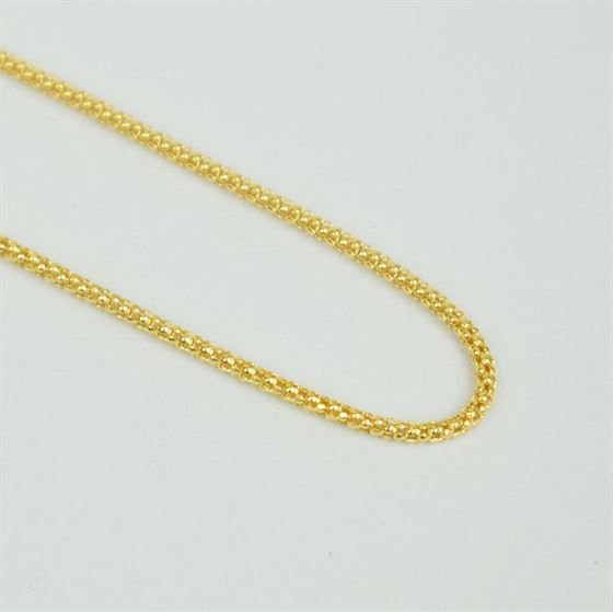 Simple 925 Sterling Silver Adjustable Popcorn Chain Necklace