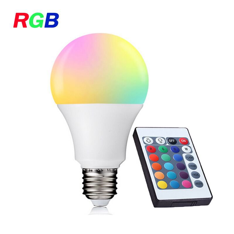 E27 RGB LED Bulb with IR Remote Control LED Lamp Cold White/Warm White 3W 5