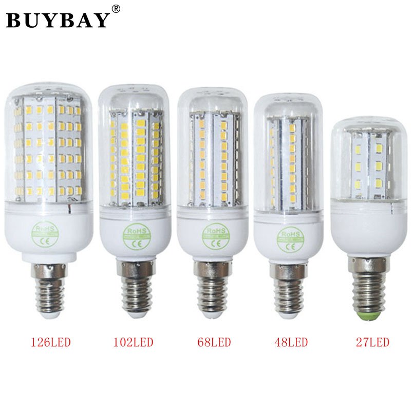 E14 Lampada Led Bulb 220V/110V 2835 SMD Led Lamp Warm White/ White,27 48 68