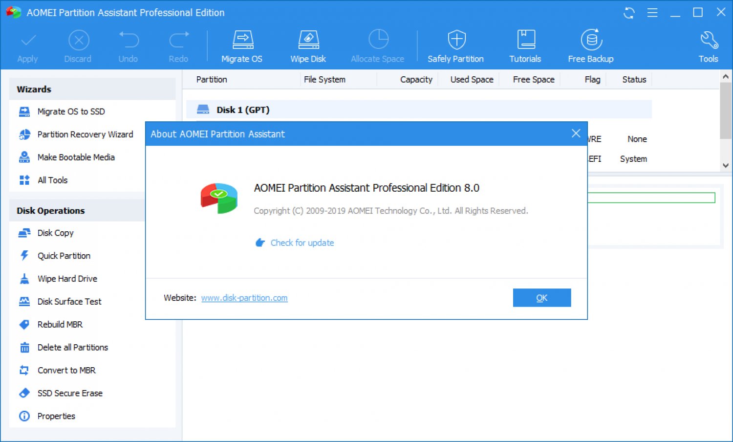 aomei partition assistant pro edition 5.5 will not install