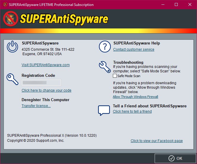 SuperAntiSpyware Professional X 10.0.1254 for windows download