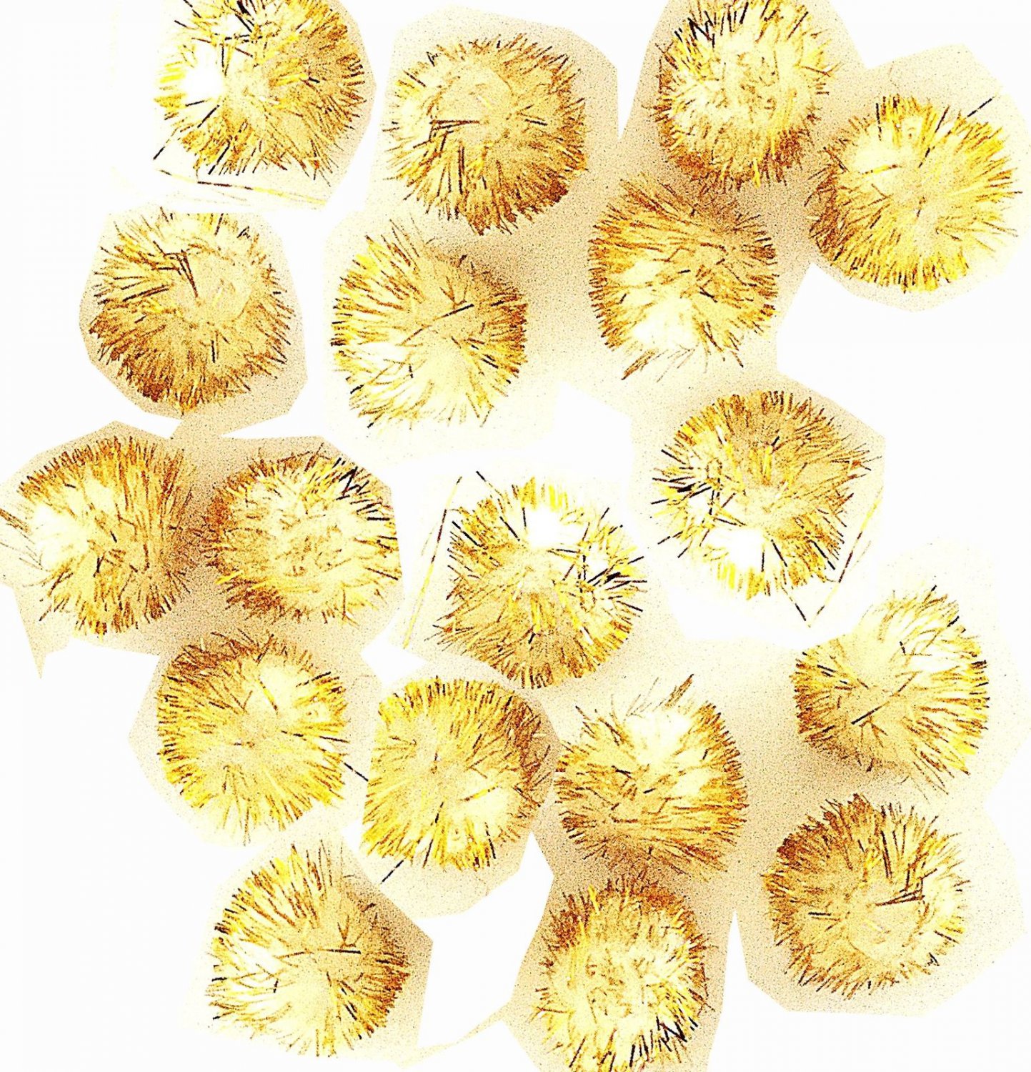 Tinsel craft Pom Poms 1 inch Gold and White (18 pcs)