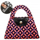 Flower Printed Purse Handbag Shaped Travel Manicure Favor (Set of 2 )(Pink)