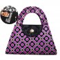 Flower Printed Purse Handbag Shaped Travel Manicure Favor (Set of 2)(Purple)