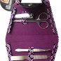 Flower Printed Purse Handbag Shaped Travel Manicure Favor (Set of 2)(Purple)
