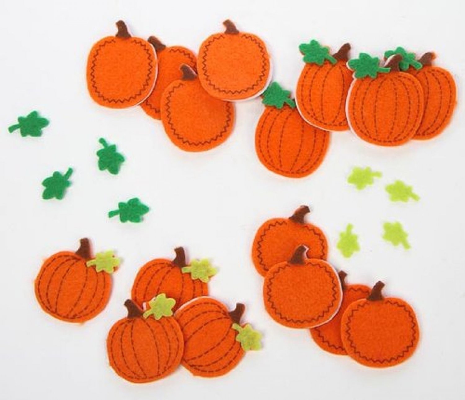 Fun Self Adhesive Dimensional Felt Falling Leaves and Pumpkins Stickers (72 pcs)