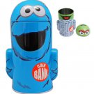 Sesame Street Cookie Monster Blue Colored Pop Off Top Coin Bank
