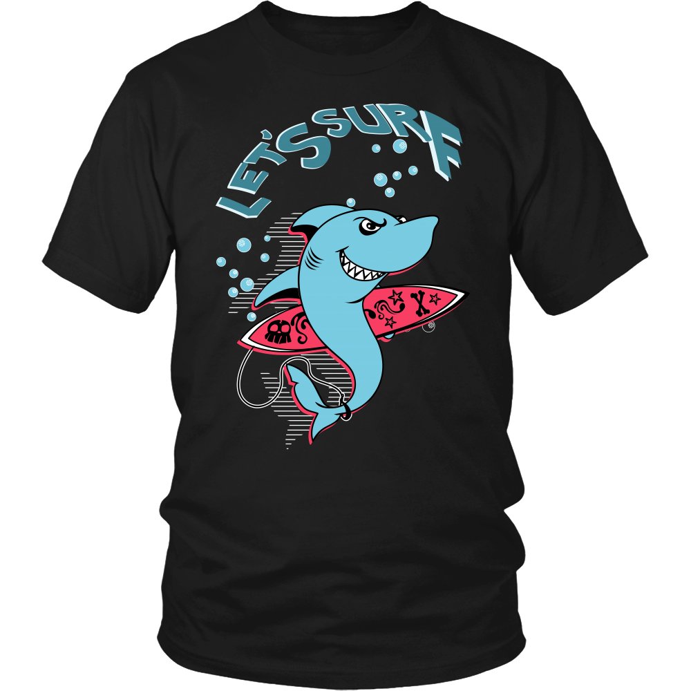 Let's Surf Unisex tee shirts vintage surf Men Women shirt
