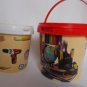 2 pcs school motif plastic bucket with lid